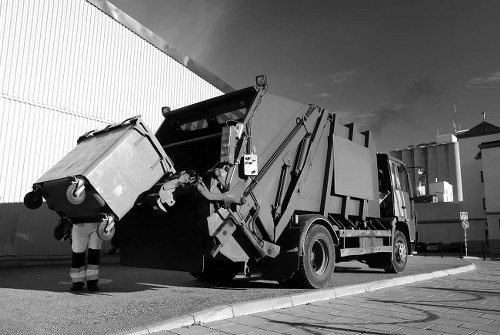 Construction debris being cleared by muck away services