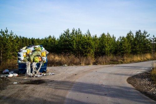 Different types of waste sorted for skip disposal