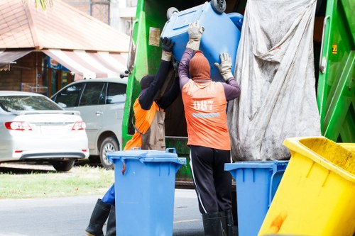 Professional waste clearance team at work